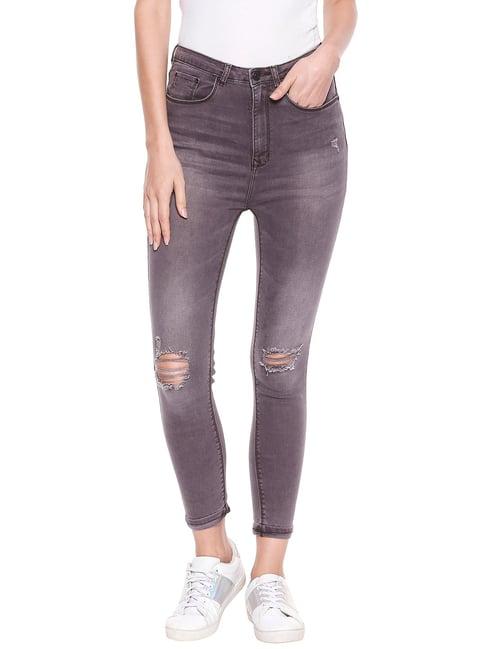 recap coffee cotton distressed jeans