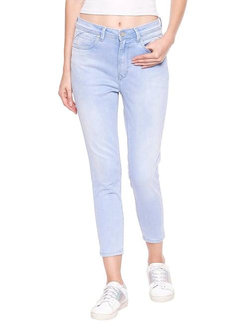 recap sky blue cotton jeans