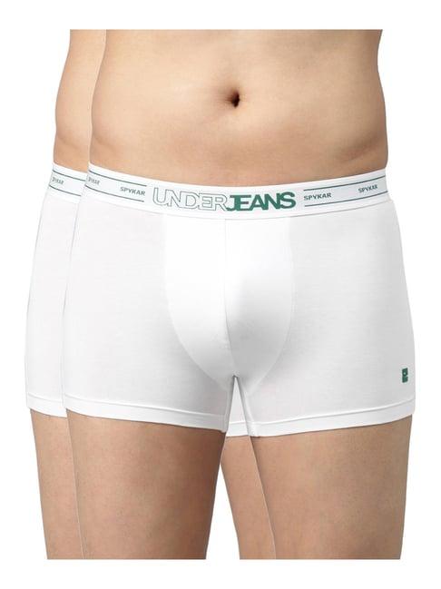 underjeans by spykar white trunks - pack of 2