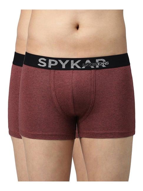 underjeans by spykar red trunks - pack of 2