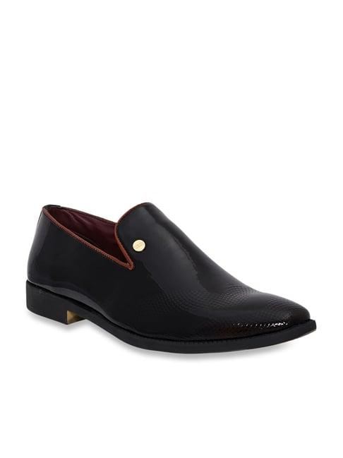 carlton london men's black formal slip-ons