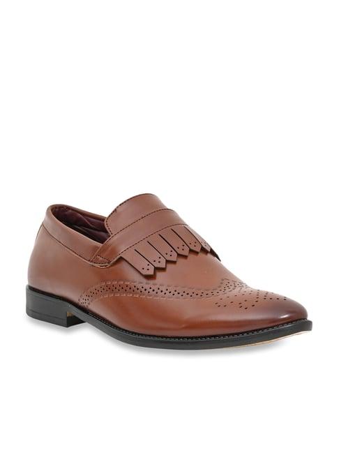 carlton london men's brown formal slip-ons