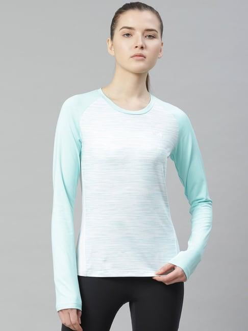 alcis white & aqua textured t-shirt