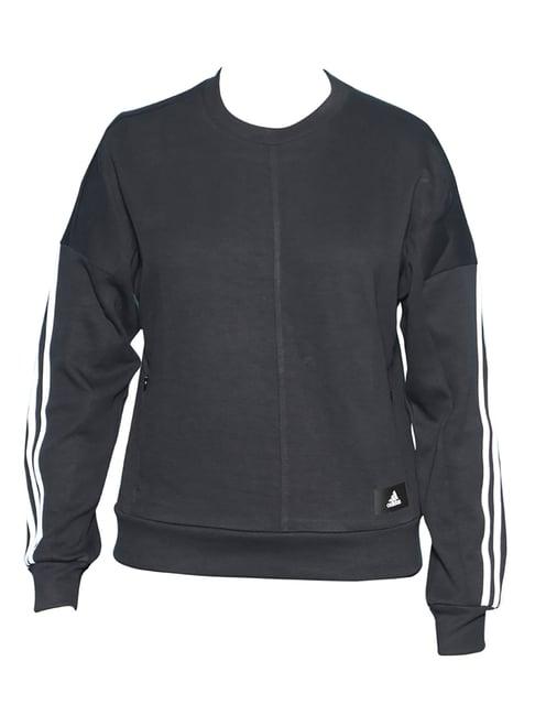 adidas black & white full sleeves crew sweatshirt