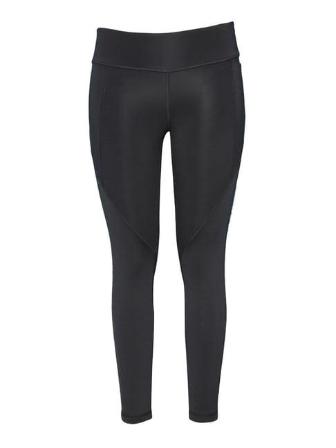 reebok black mid rise sports tights