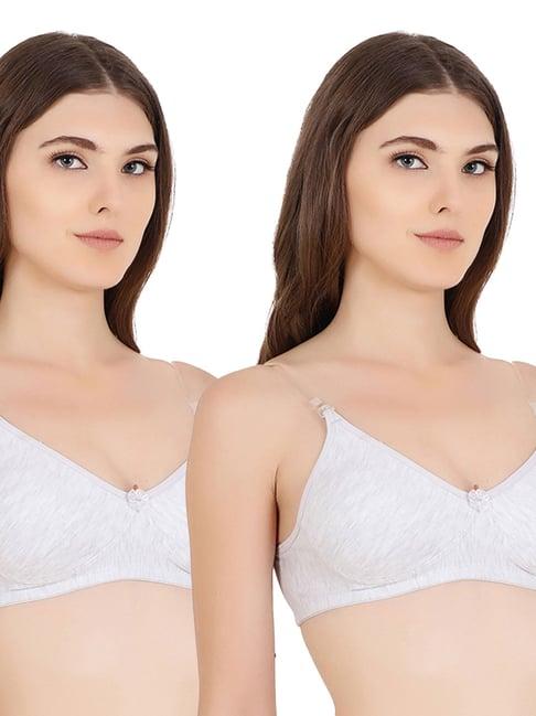 floret multicolor non wired non padded t-shirt bra (pack of 2)