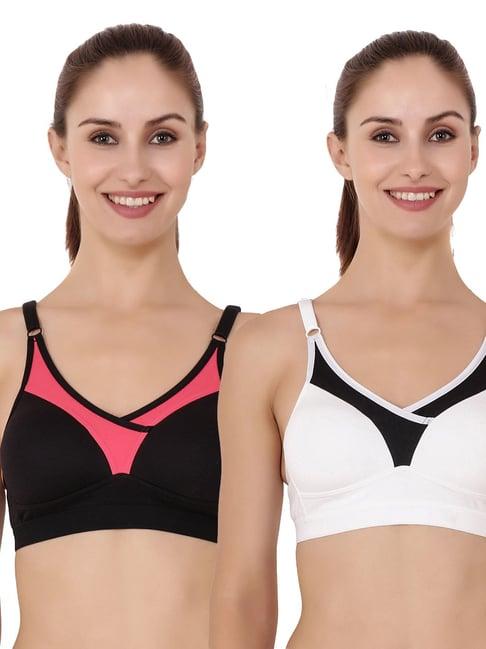 floret multicolor non wired non padded sports bra (pack of 2)