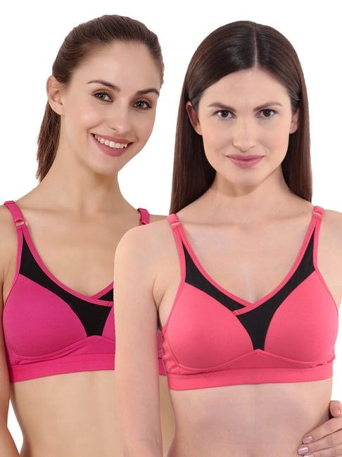 floret multicolor non wired non padded sports bra (pack of 2)