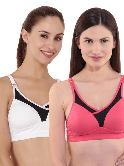 floret multicolor non wired non padded sports bra (pack of 2)