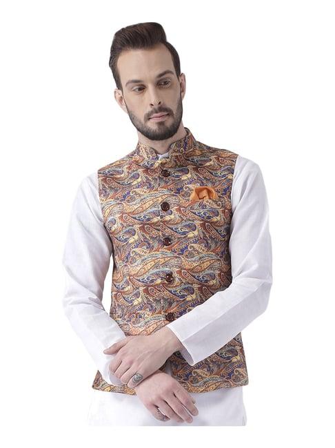 hang up multi regular fit printed bundi jacket