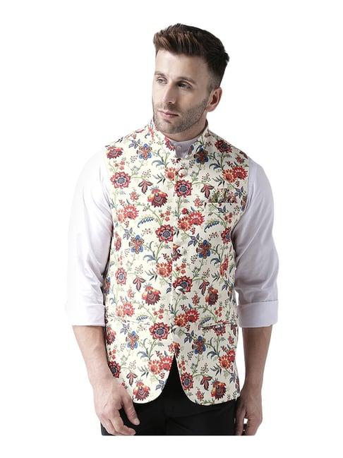 hang up multi regular fit printed bundi jacket