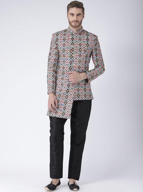 hang up multicolor regular fit printed sherwani