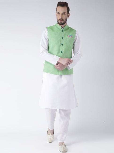 hang up white cotton regular fit kurta set