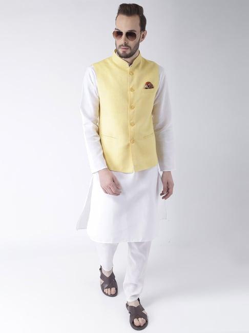 hang up white cotton regular fit kurta set