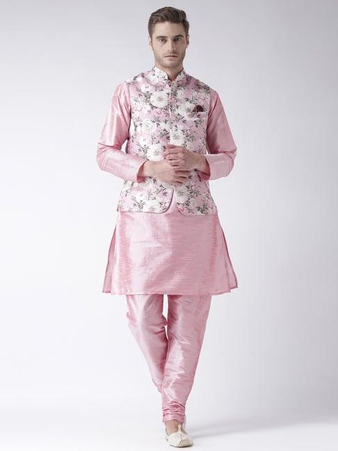 hang up pink regular fit kurta set