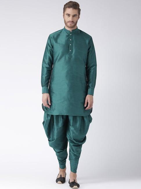 hang up green regular fit kurta set