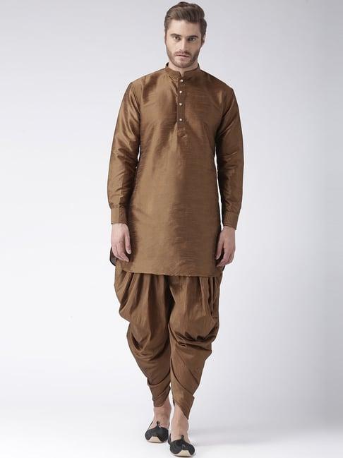 hang up brown regular fit kurta set