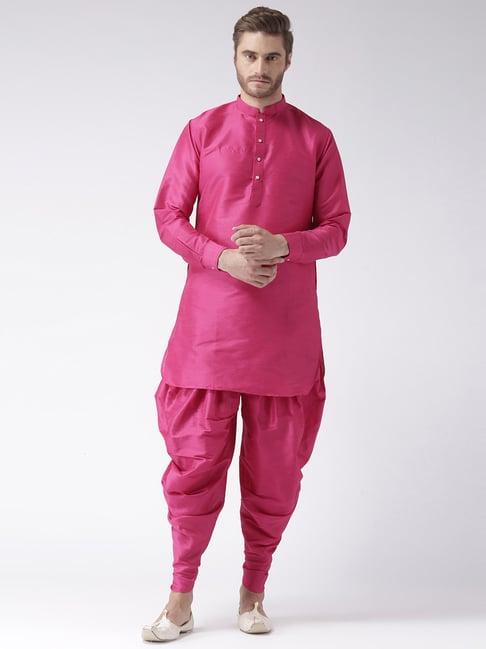 hang up pink regular fit kurta set