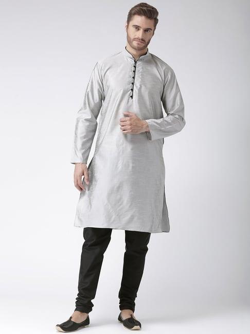 hang up grey regular fit kurta set