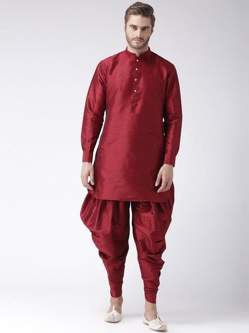 hang up maroon regular fit kurta set