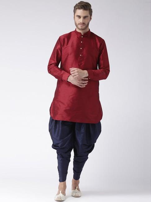 hang up maroon regular fit kurta set