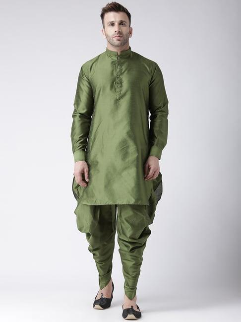 hang up green regular fit kurta set