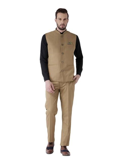 hang up khaki regular fit two piece suit