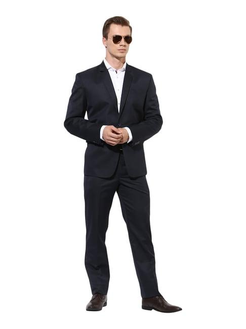 hang up navy regular fit two piece suit