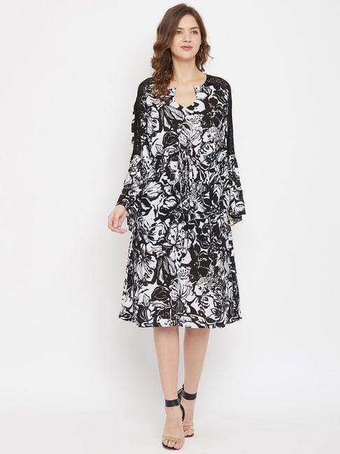 the kaftan company black floral print dress