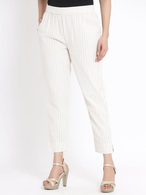 juniper natural stripe printed rayon slim fit pants