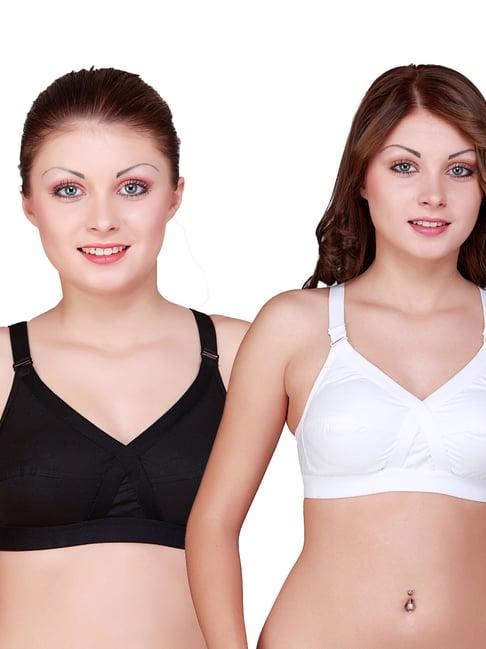 floret multicolor non wired non padded full coverage bra (pack of 2)