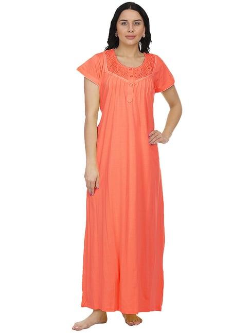 honeydew orange cotton nighty