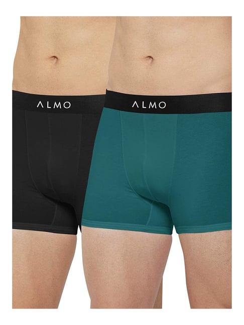 almo black & green trunks - pack of 2