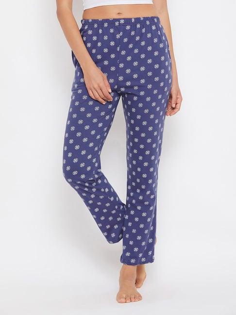 clovia blue printed pyjamas