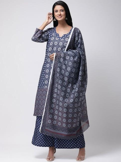 hangup navy printed dupatta