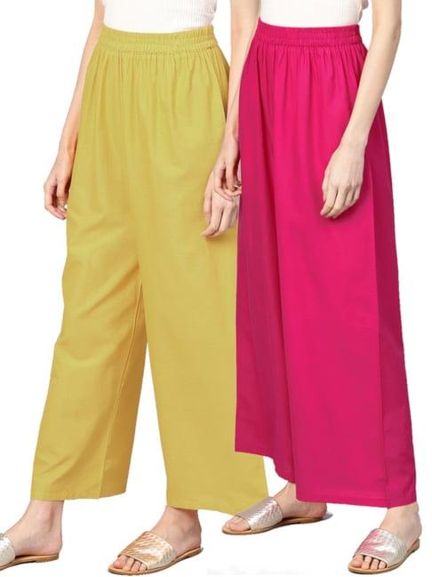 n-gal multicolor flared fit palazzos (pack of 2)