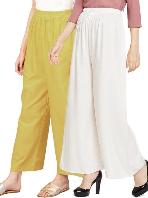 n-gal multicolor flared fit palazzos (pack of 2)