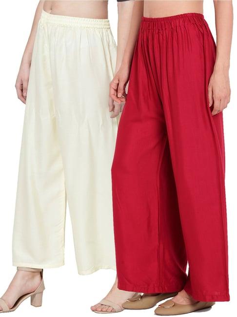 n-gal multicolor flared fit palazzos (pack of 2)