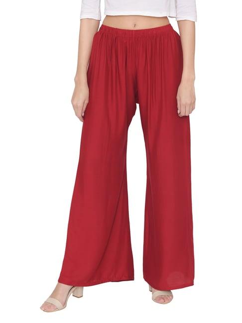 n-gal maroon flared fit palazzos