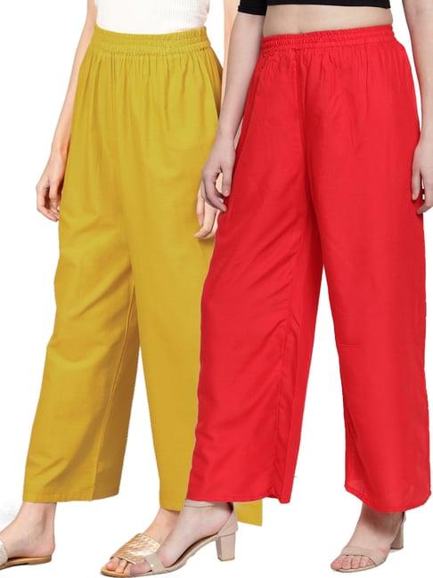 n-gal multicolor flared fit palazzos (pack of 2)