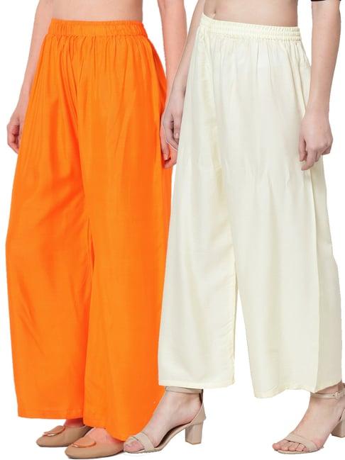 n-gal multicolor flared fit palazzos (pack of 2)