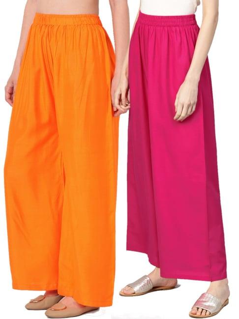 n-gal multicolor flared fit palazzos (pack of 2)