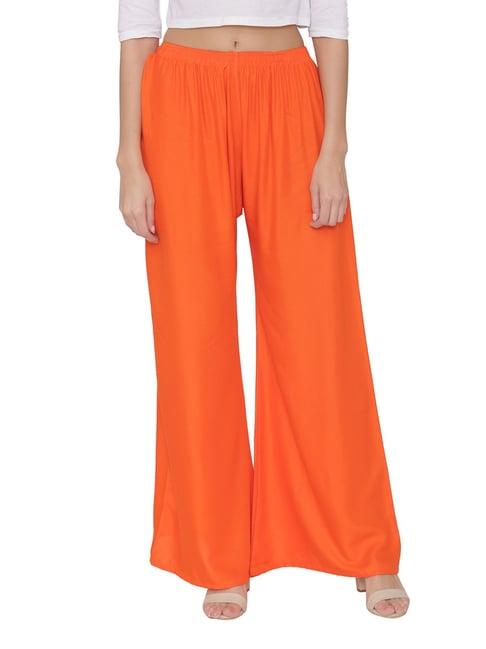 n-gal orange flared fit palazzos