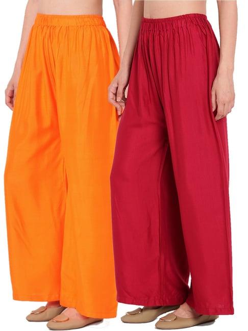 n-gal multicolor flared fit palazzos (pack of 2)