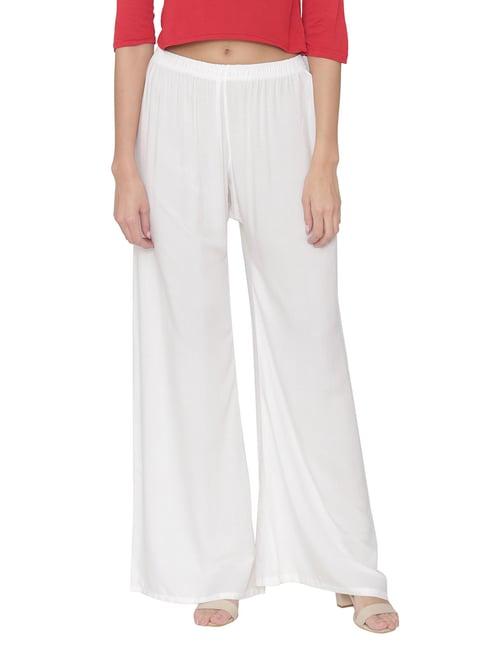 n-gal white flared fit palazzos