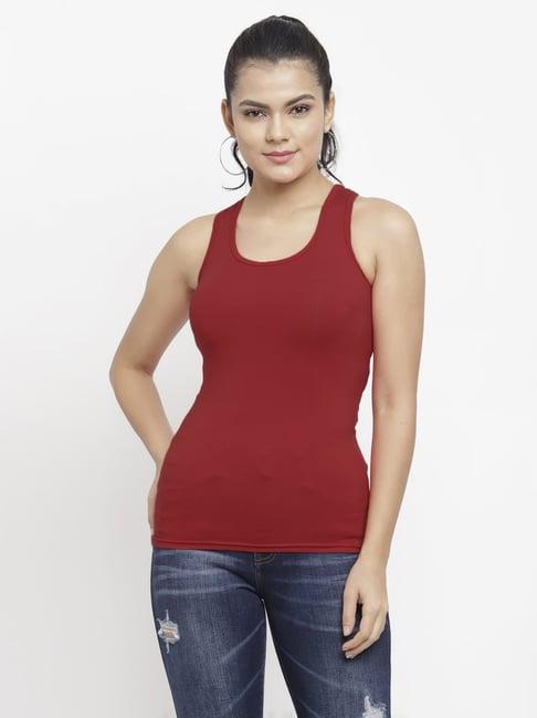 n-gal maroon cotton tank top