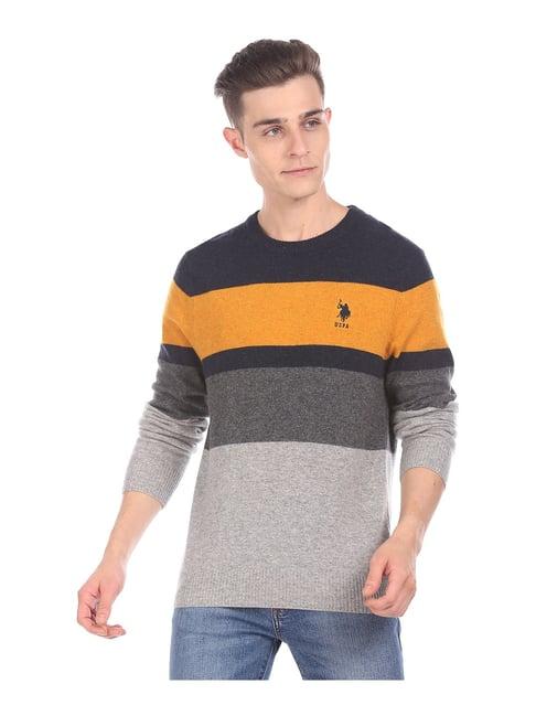 u.s. polo assn. multicolor round neck sweater