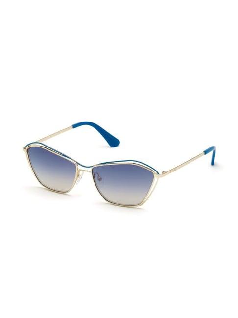 guess gus76395932wsg blue rectangular sunglasses