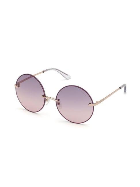 guess gus76436128zsg purple round sunglasses