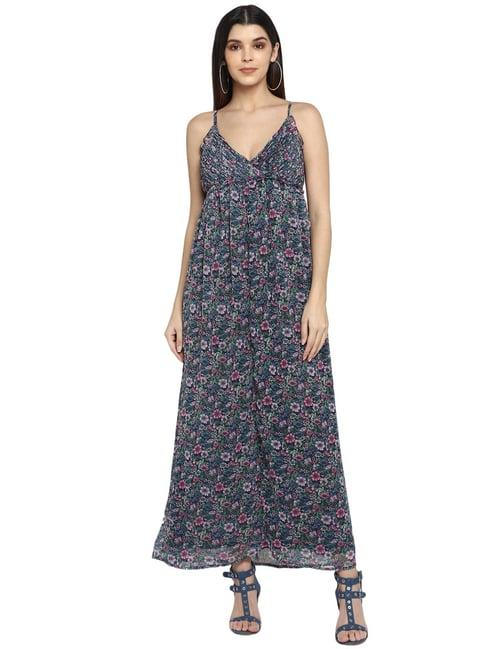 aditi wasan blue printed slip dress